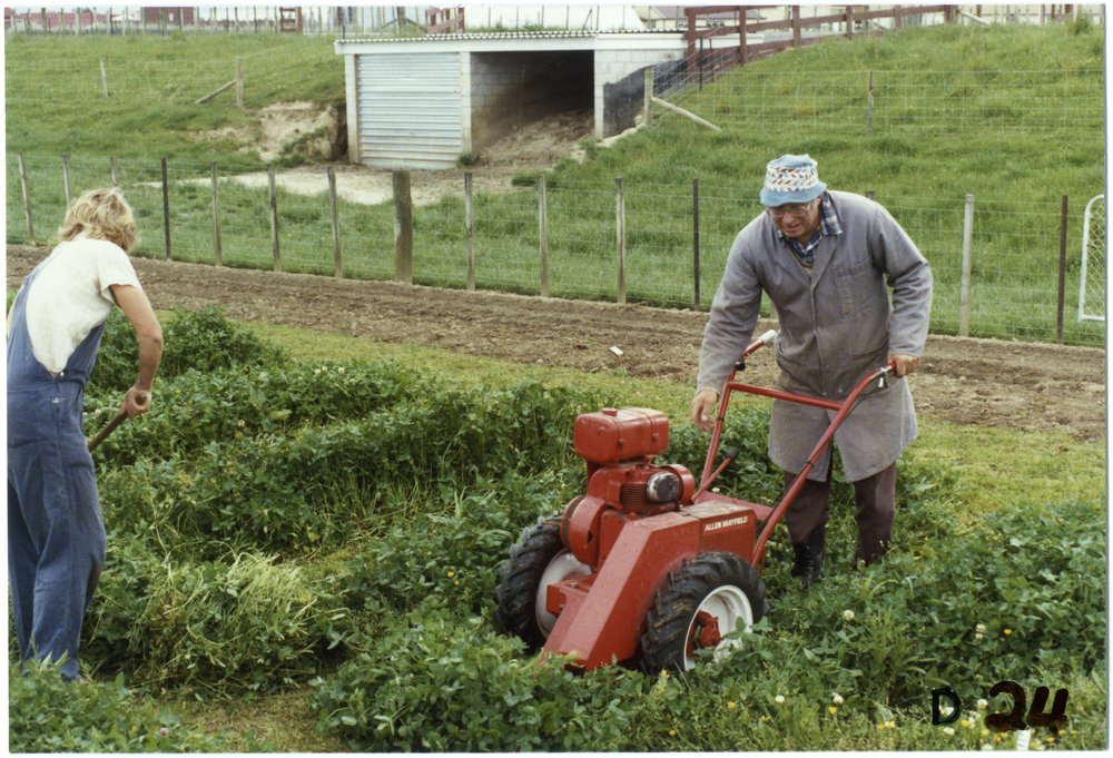 Rodger Claydon working on a plot