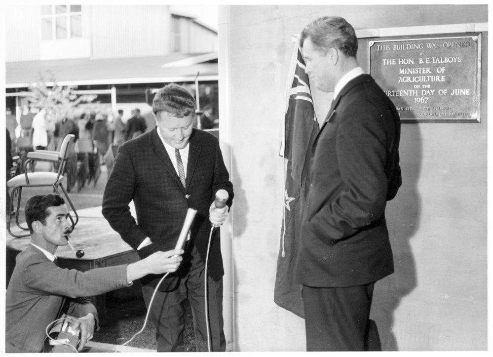 B.E. Talboys opening the Tower Block, Ruakura