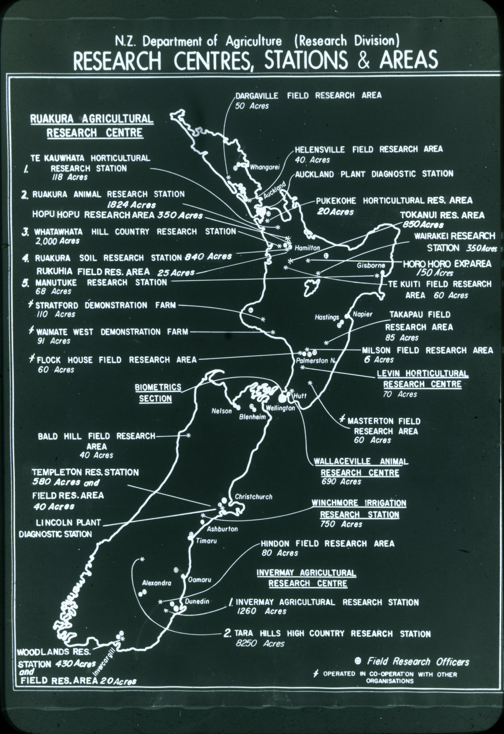 Department of Agriculture (Research Division) research centres, stations, and areas