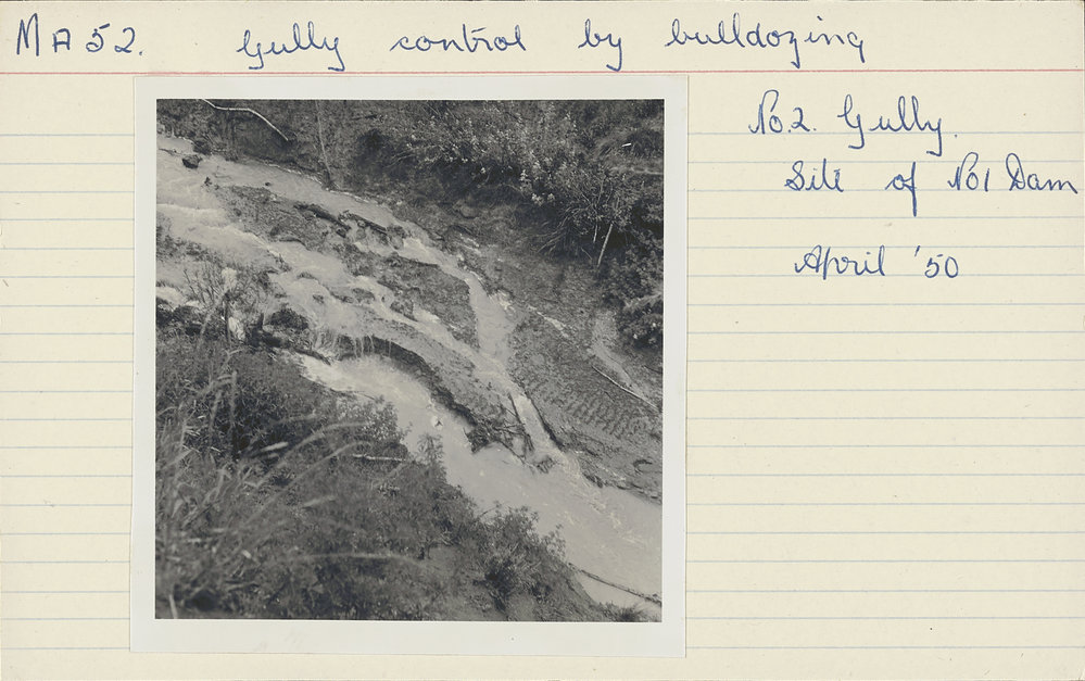 Gully control by bulldozing. 11. Site of No. 1 Dam