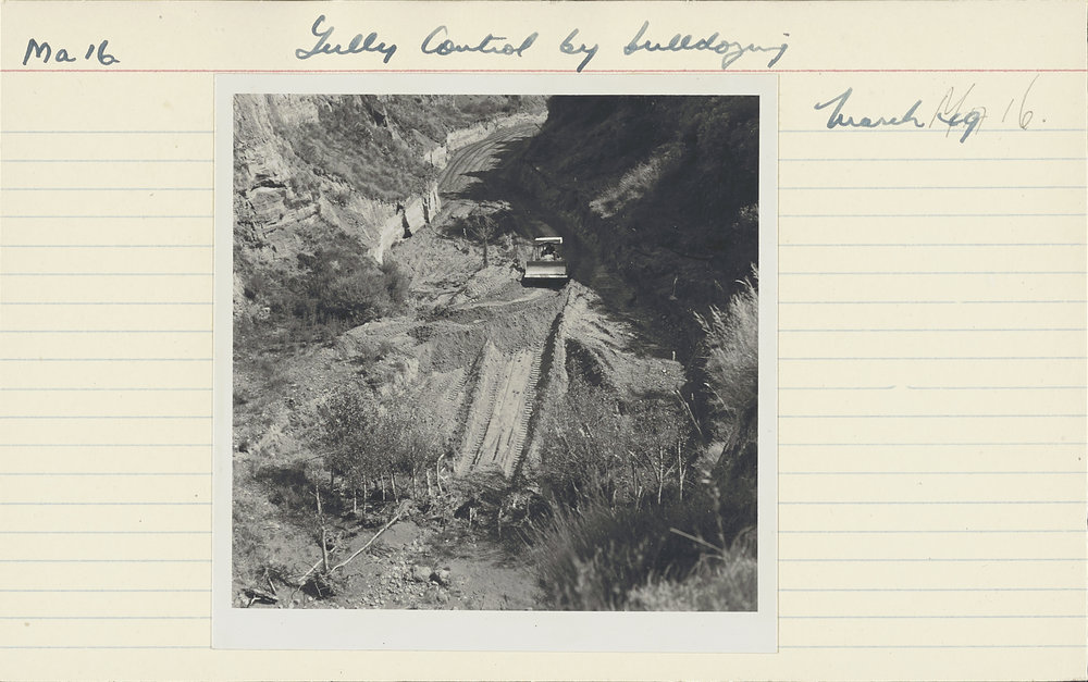 Gully control by bulldozing. 4. Aerial view