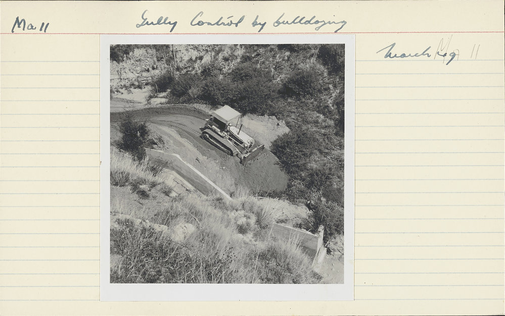 Gully control by bulldozing. 3. Head control