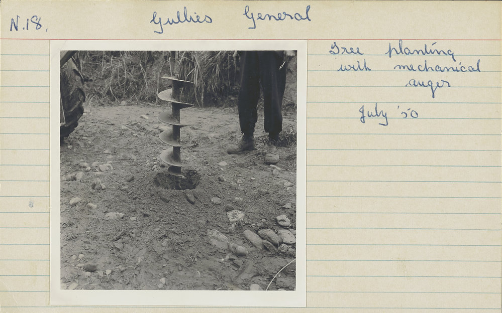 Mechanical tree planting. 3. Mechanical auger drill piece