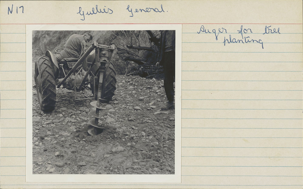 Mechanical tree planting. 2. Mechanical auger in action