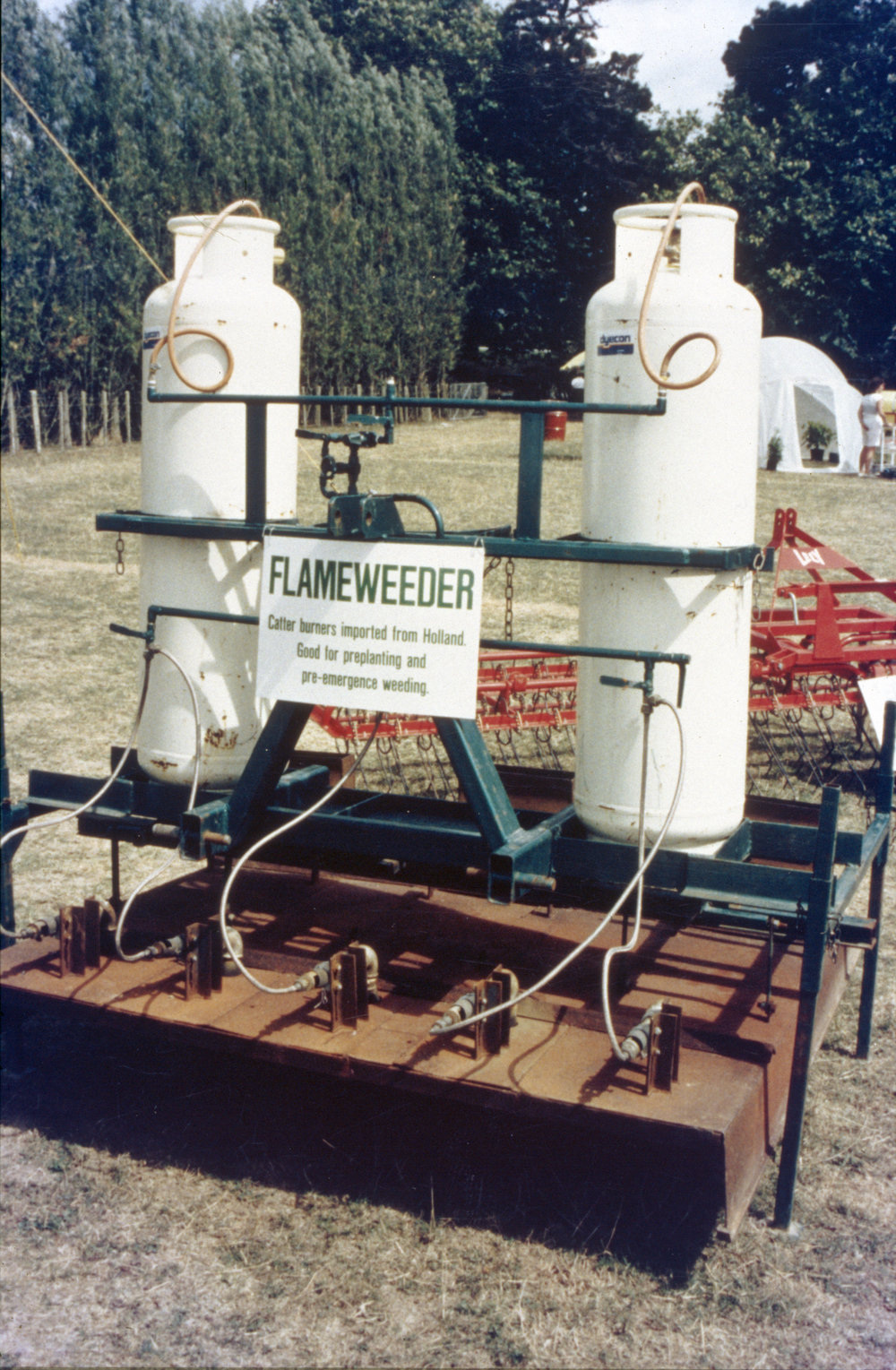 Flame weeder. 1. Propane tanks