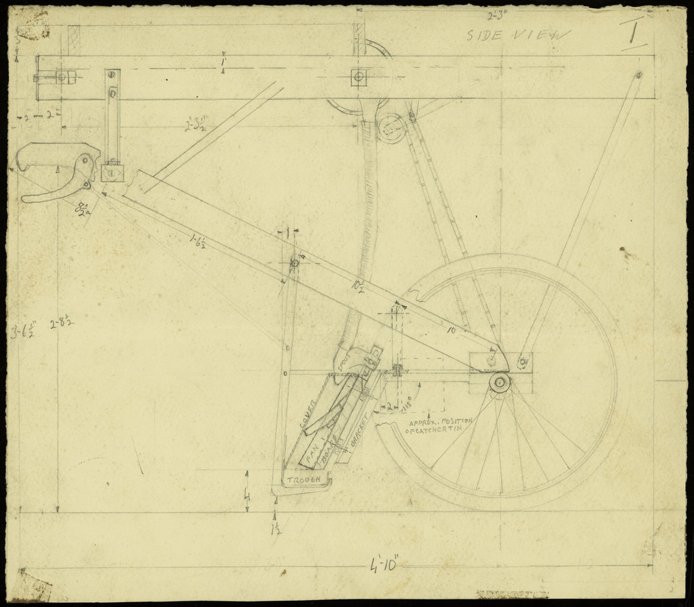 A fertiliser broadcaster for small plots: side view