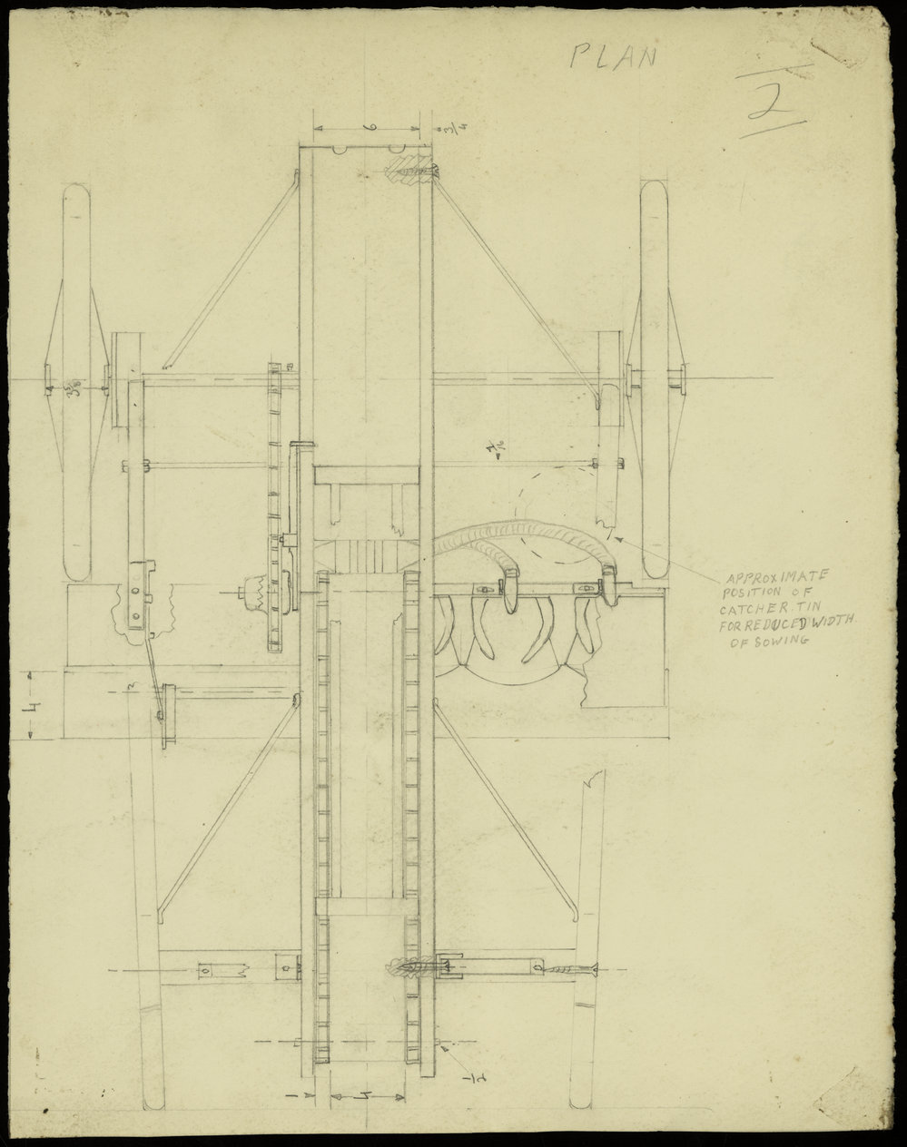 A fertiliser broadcaster for small plots: plan