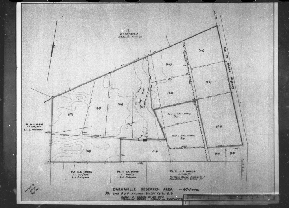 Temperature and growth relationships of bacteria in milk. 9. Plan of Dargaville research area