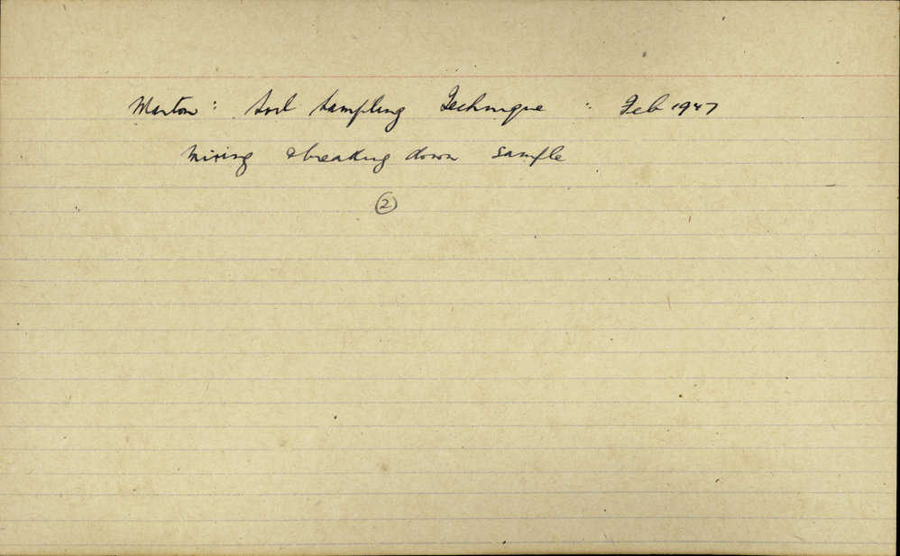 Soil sampling 2: mixing the sample: reverse of card