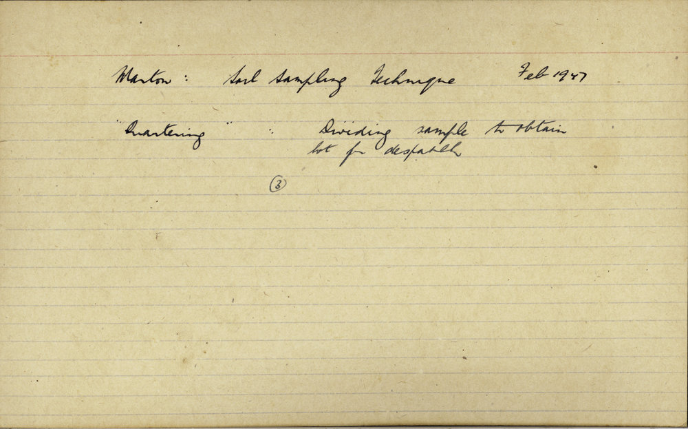 Soil sampling 3: quartering the sample: reverse of card