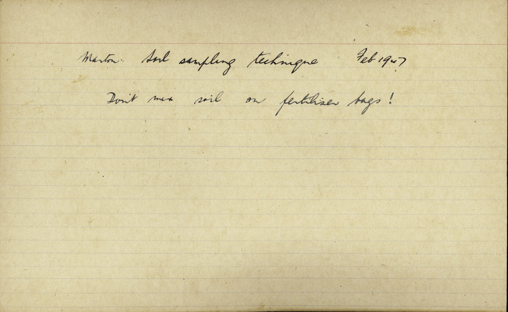 Soil sampling 4: how not to mix samples: reverse of card