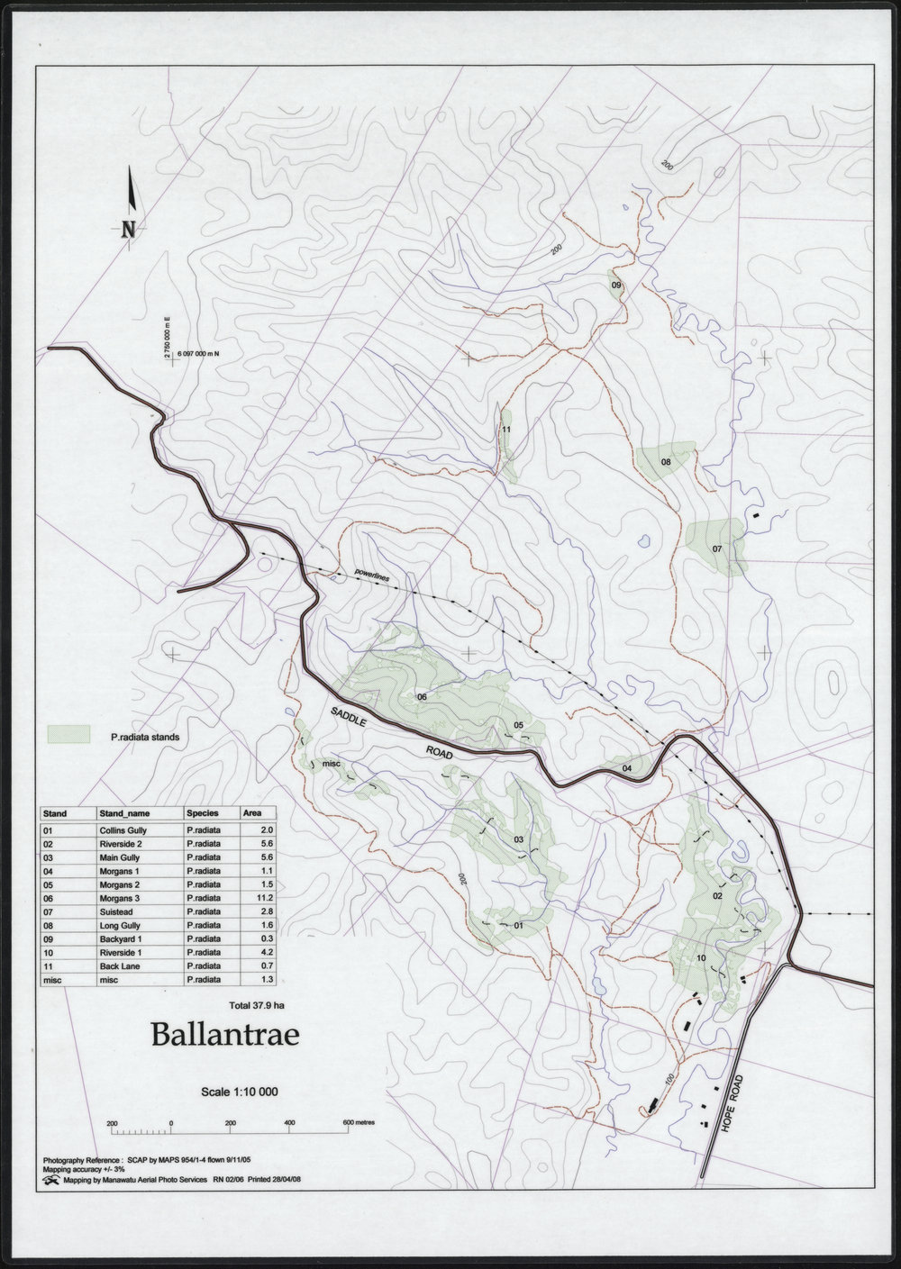 Ballantrae Farm forest blocks and species