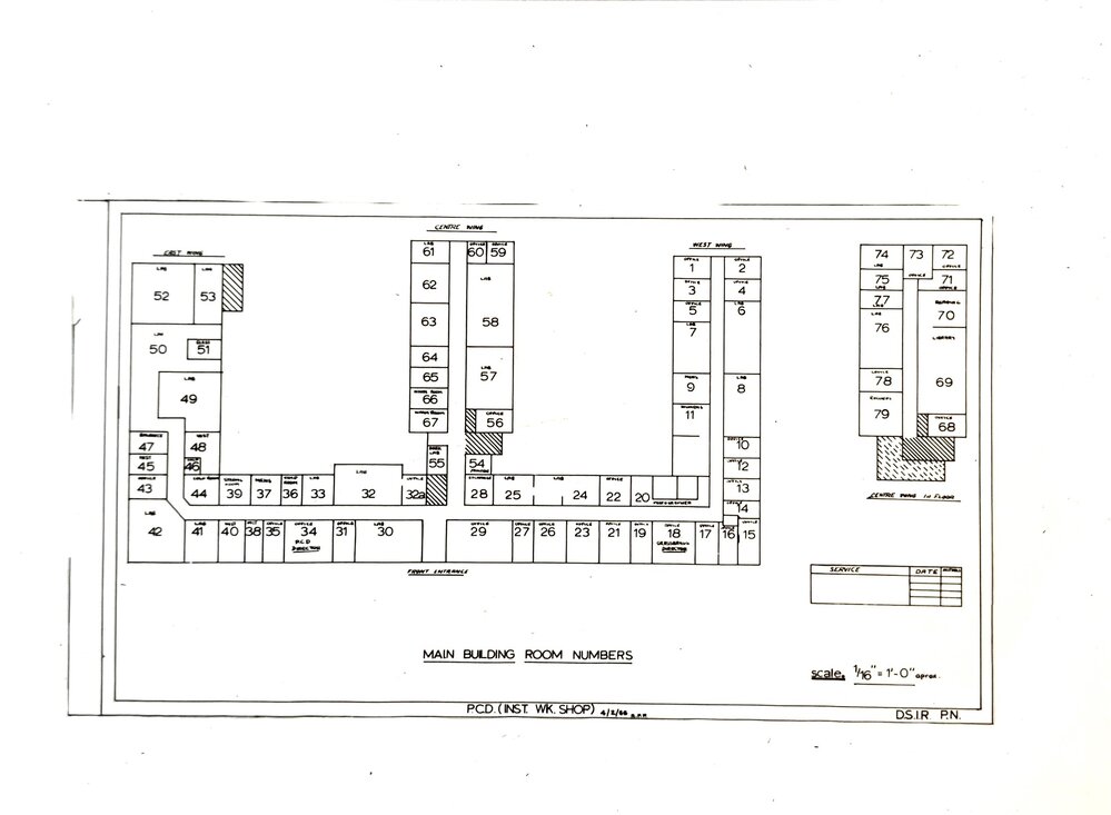 Grasslands - main building room plan - 1966