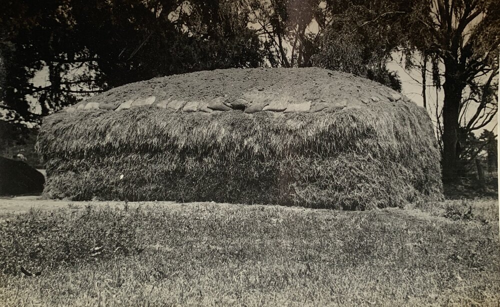 Large covered ensilage stack