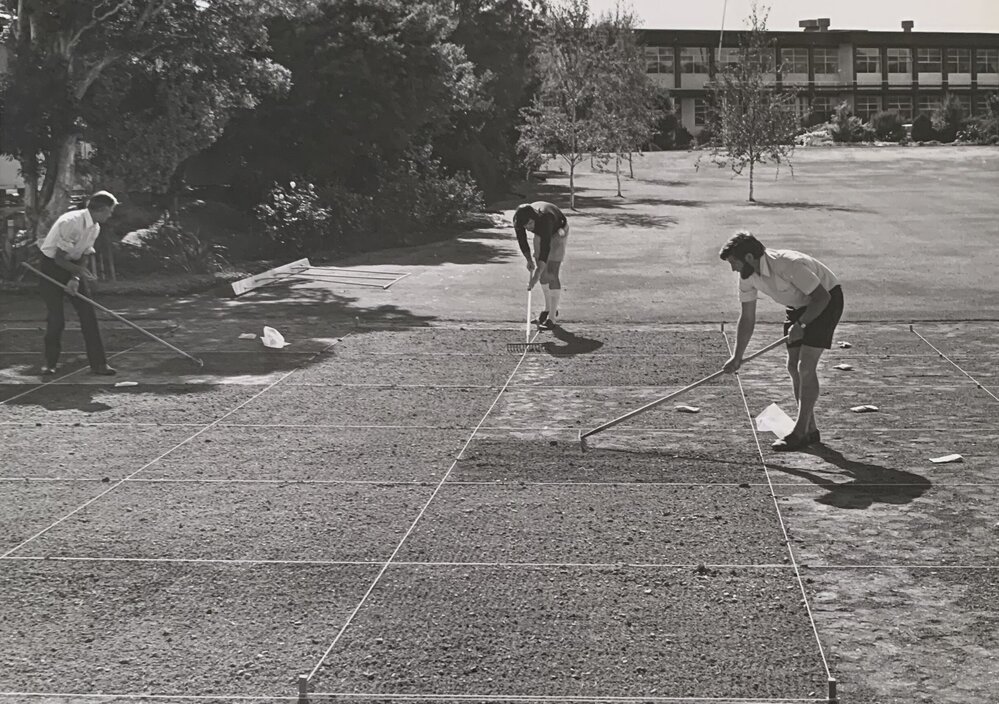 Preparing turf plots for sowing - 1 of 2