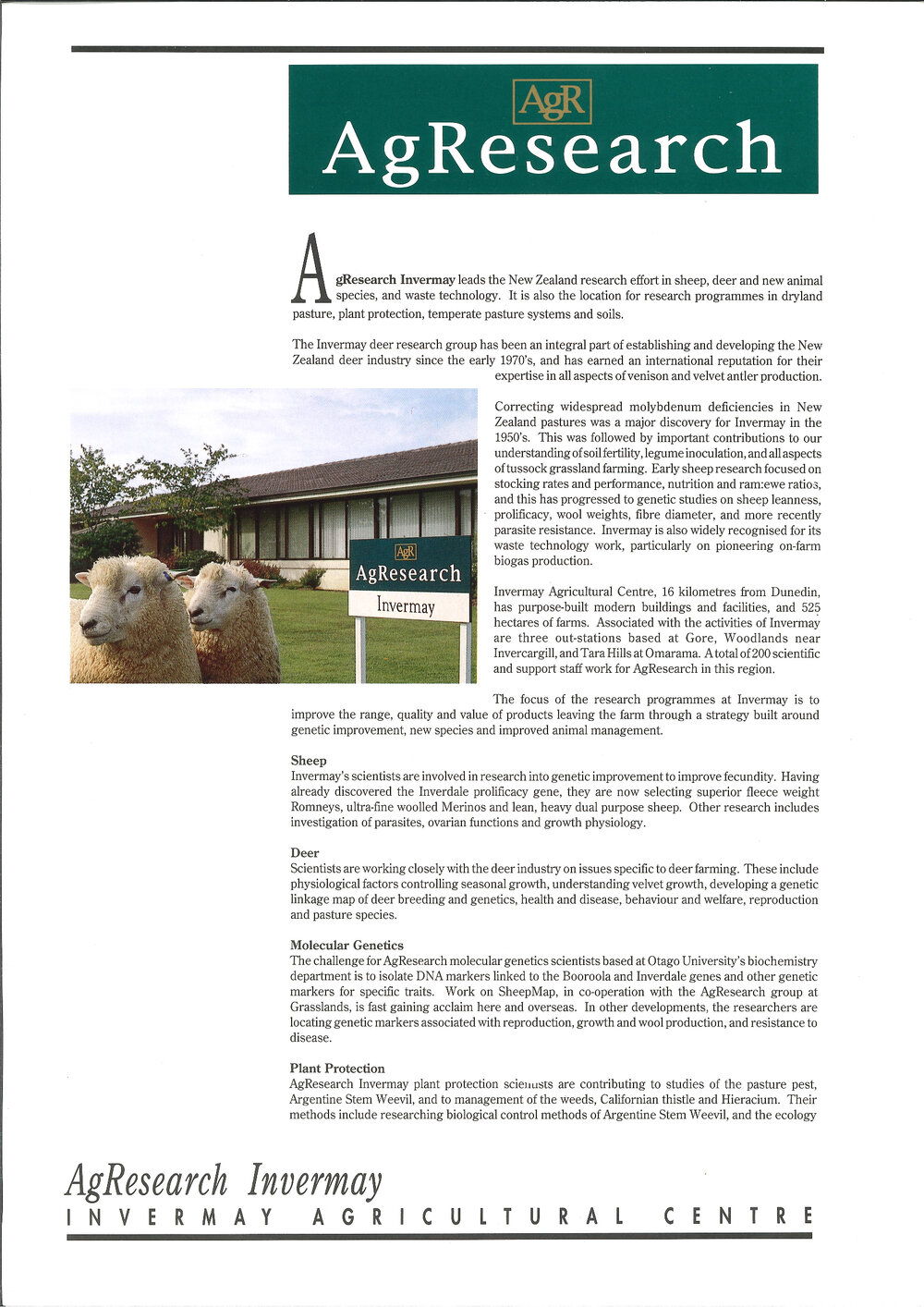 AgResearch Invermay Agricultural Centre