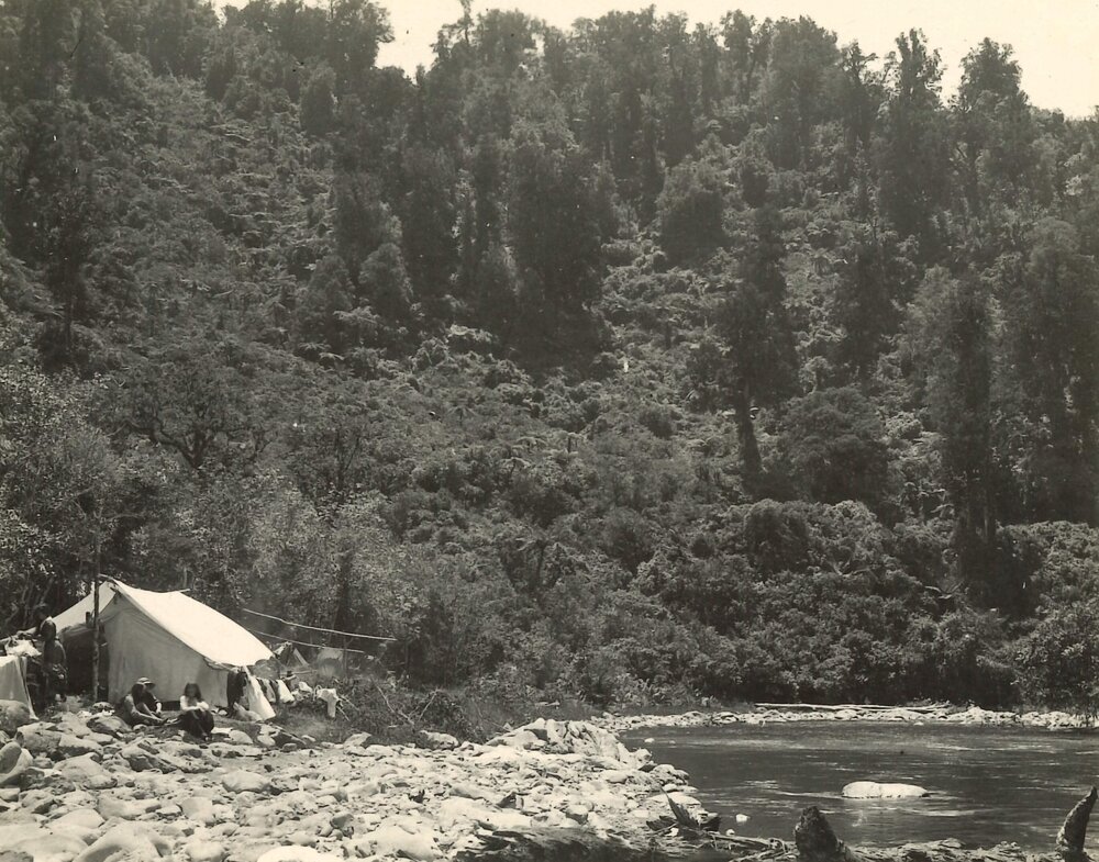Camping beside river