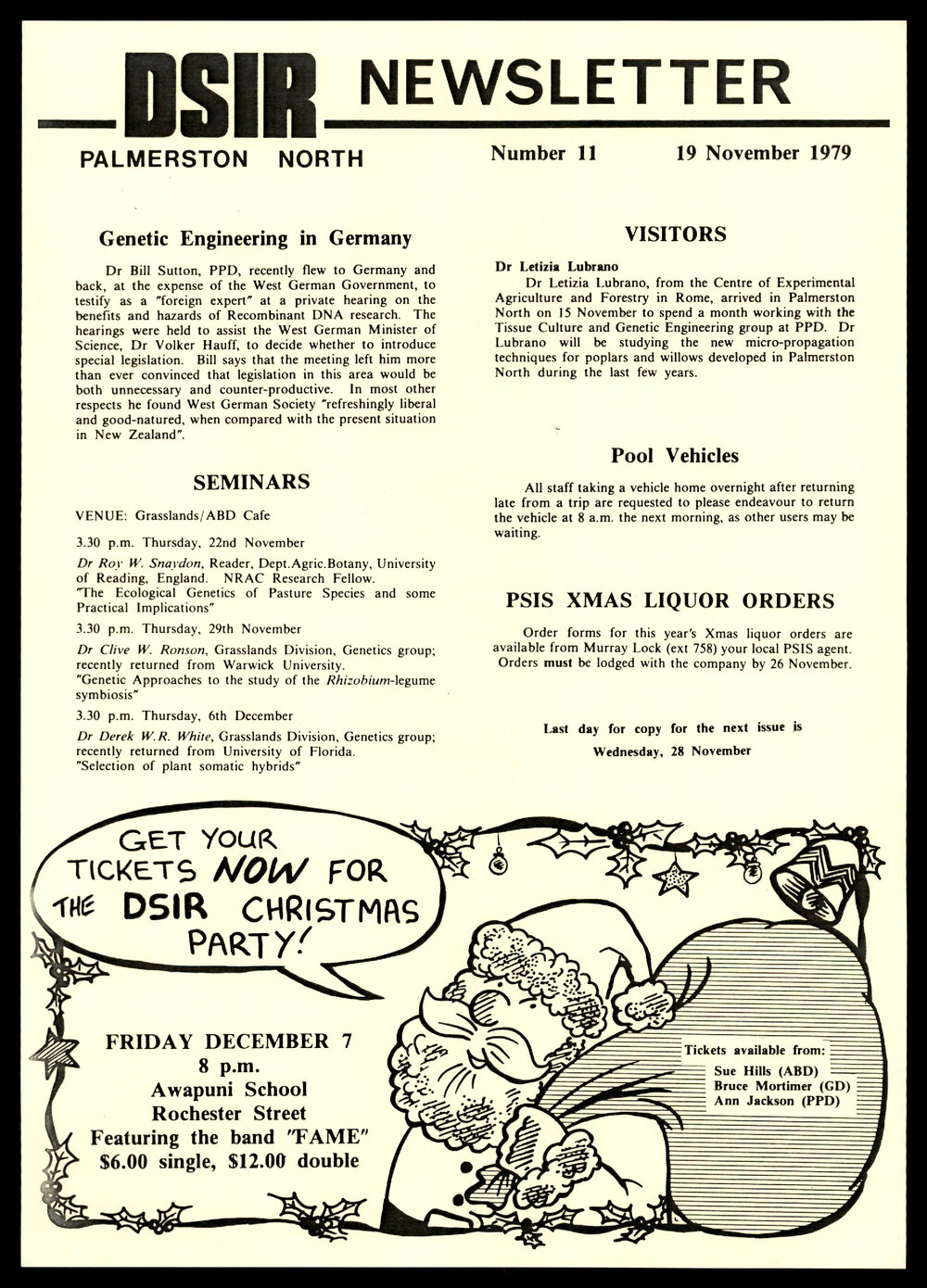 DSIR Newsletter - Number 11 - Date: 19 November 1979