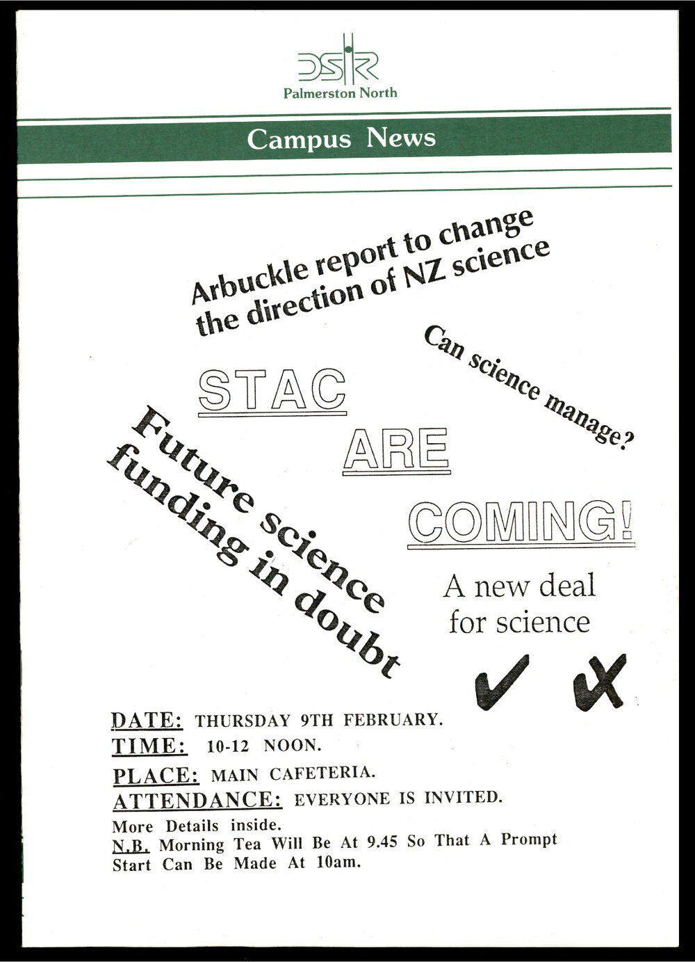 DSIR Palmerston North - Campus News