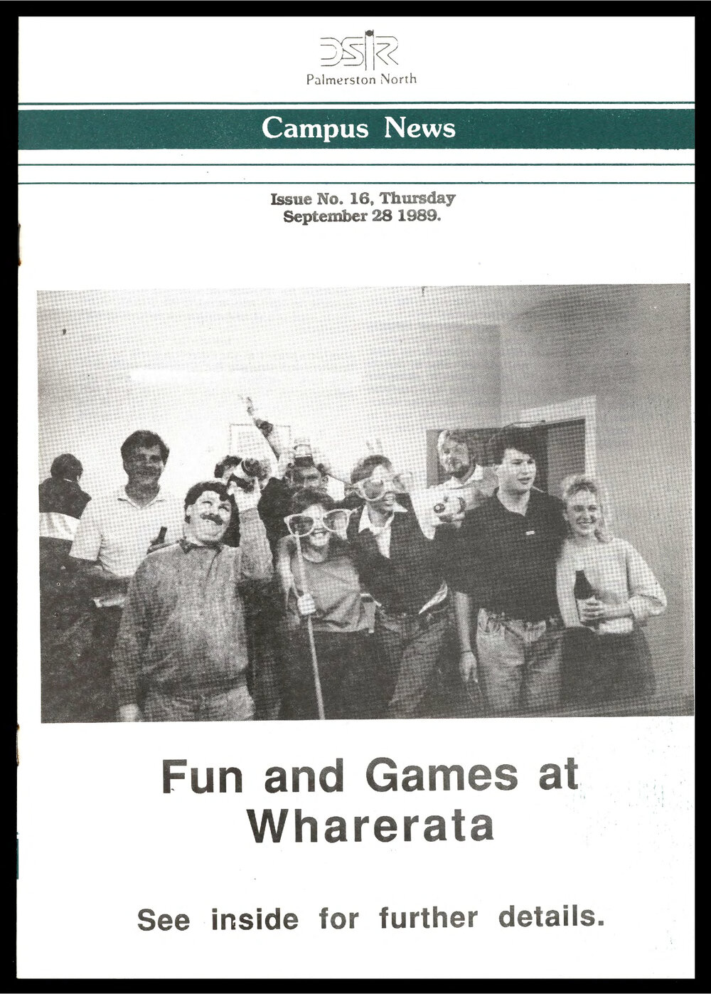 DSIR Palmerston North - Campus News: Issue No. 16 - 28 September 1989