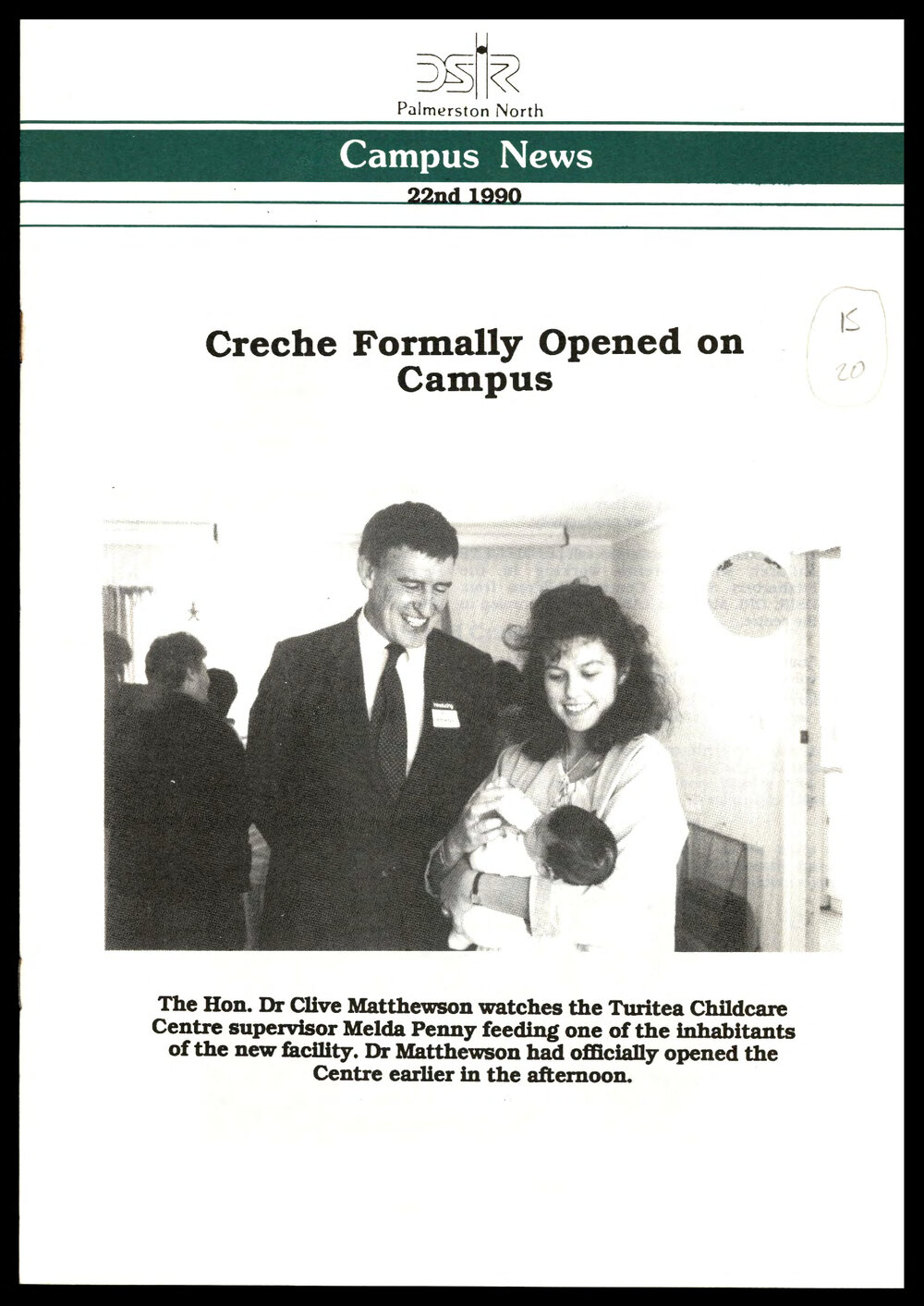 DSIR Palmerston North - Campus News - 22 March 1990