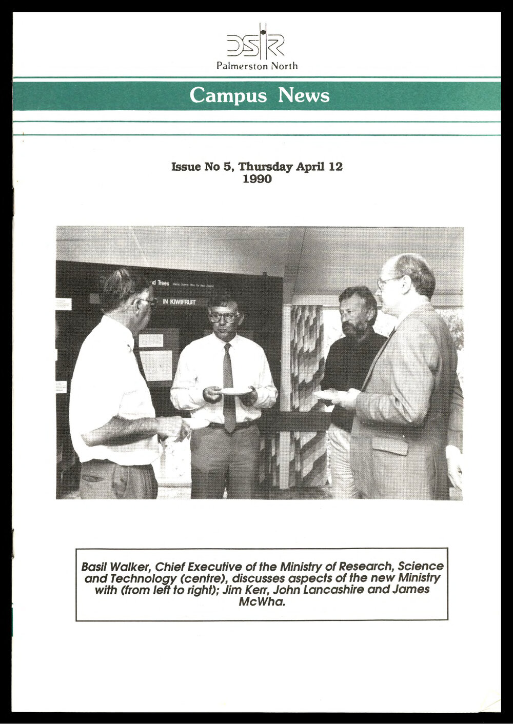DSIR Palmerston North - Campus News: Issue No. 5 - 12 April 1990