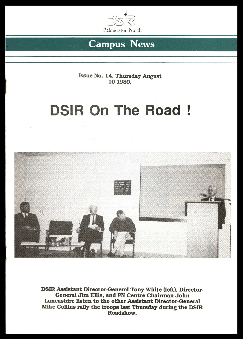 DSIR Palmerston North - Campus News: Issue No. 14 - 10 August 1989