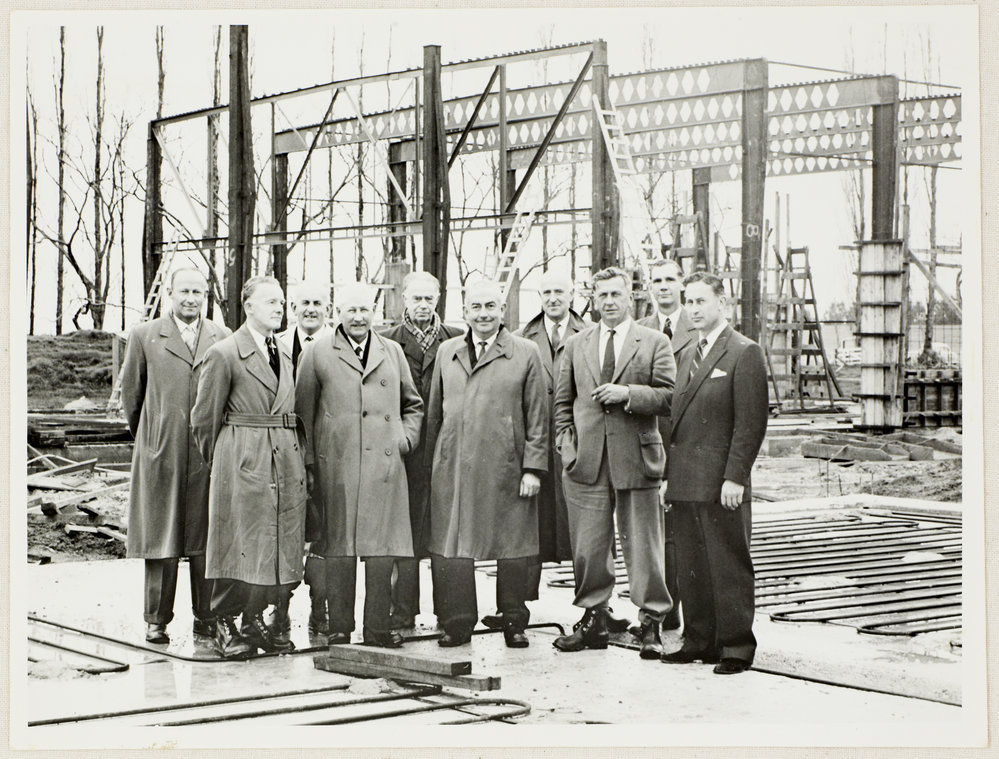 Inspecting progress on building construction