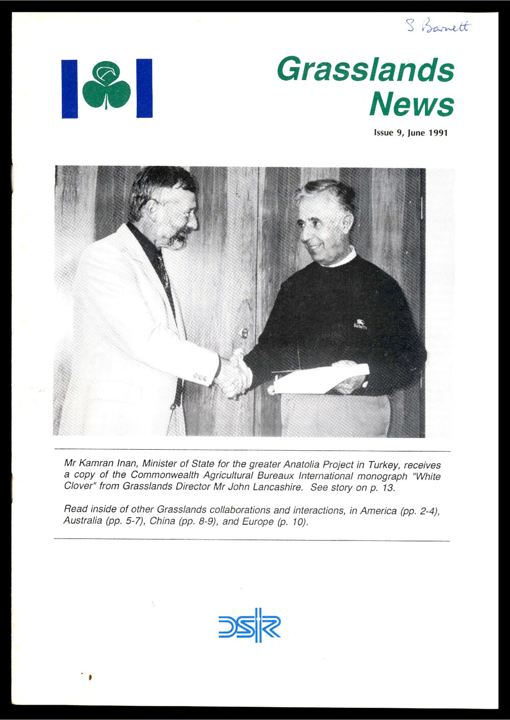 DSIR - Grasslands News - June 1991 - Issue No. 9