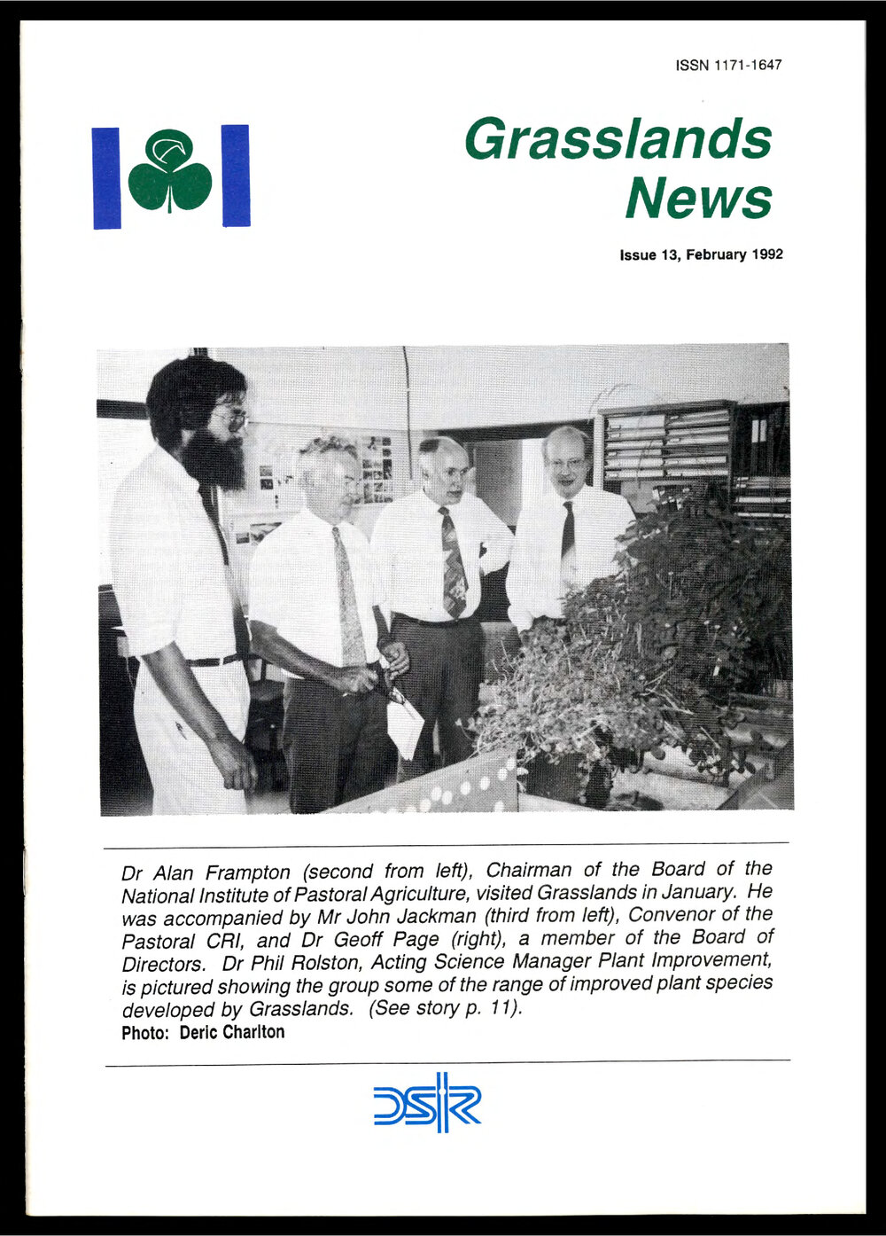 DSIR - Grasslands News - February 1992 - Issue No. 13