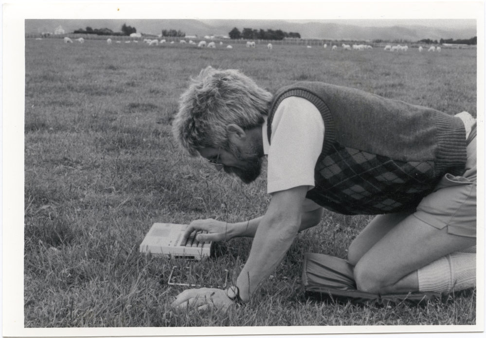 Tony Field measuring nitrogen in a paddock
