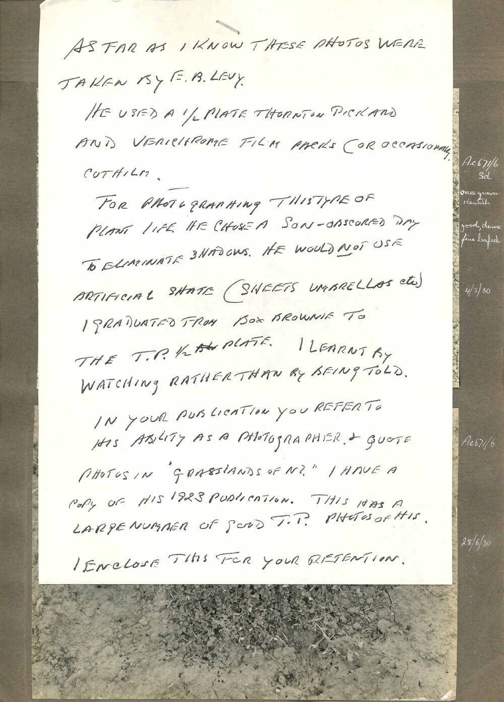 Levy - letter (referring to)