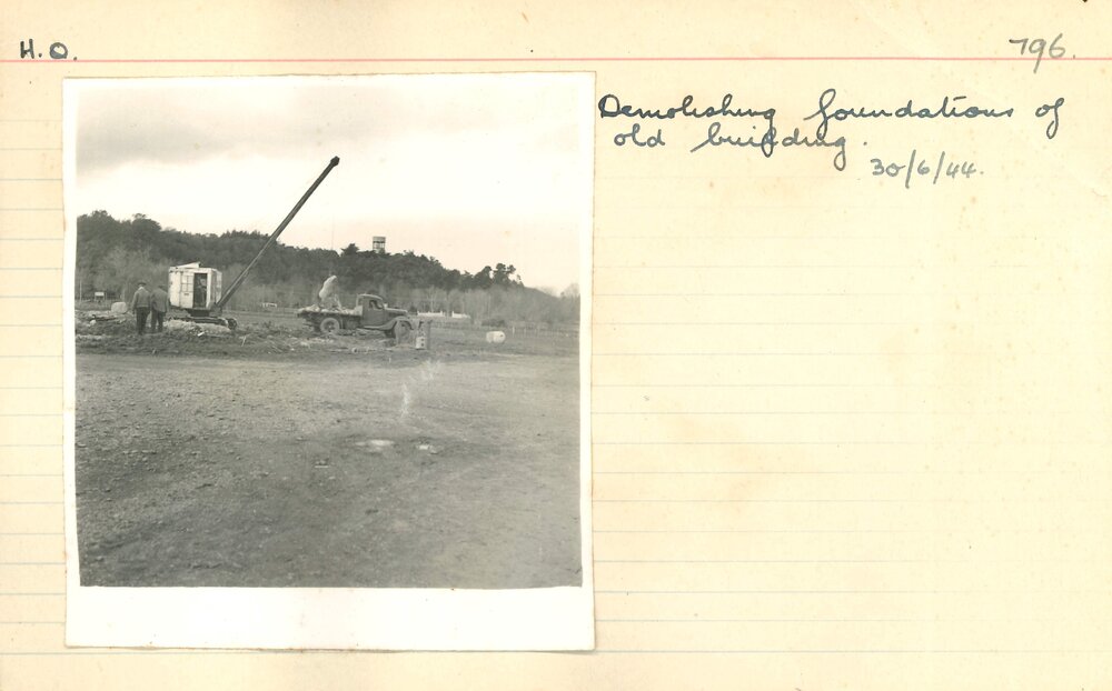 Demolishing foundations of old building