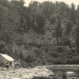 Camping beside river