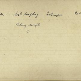 Soil sampling 1: technique: reverse of card