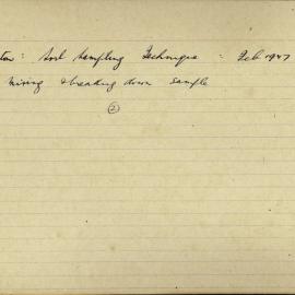 Soil sampling 2: mixing the sample: reverse of card