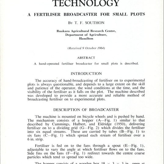A fertiliser broadcaster for small plots: journal reprint