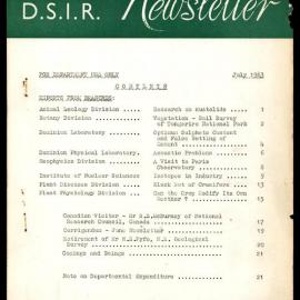 New Zealand DSIR Newsletter - July 1963