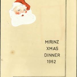 MIRINZ Christmas dinner, 1962: menu booklet