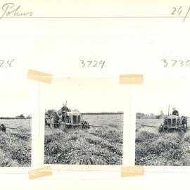 Man driving a tractor in field