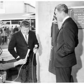 B.E. Talboys opening the Tower Block, Ruakura