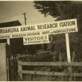 Front entrance sign to Ruakura Animal Research Station