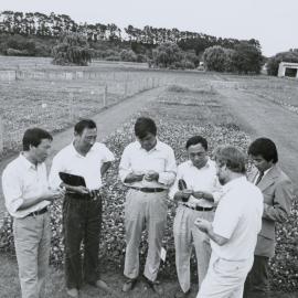 John Lancashire and visitors in new demonstration block