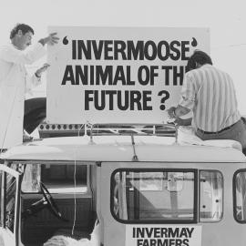 Dunedin Parade with 'Invermoose'. 2. Signage for 'Invermoose' Animal of the Future