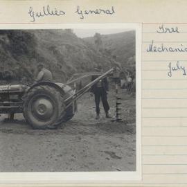 Mechanical tree planting. 1. Tractor and mechanical auger