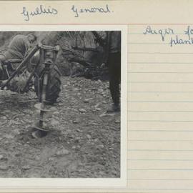 Mechanical tree planting. 2. Mechanical auger in action