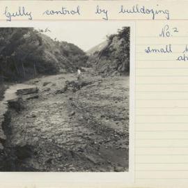 Gully control by bulldozing. 12. Small head developing