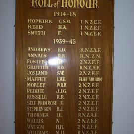 Wallaceville roll of honour