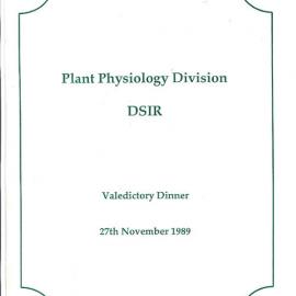 DSIR - Plant Physiology Division Valedictory Dinner