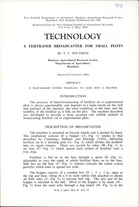 Fertiliser broadcaster for small plots